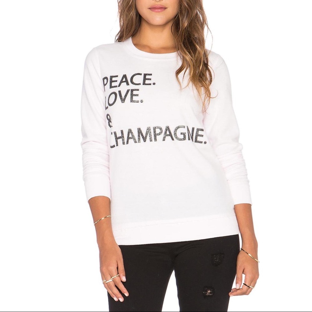 NWOT Chaser “Peace. Love. & Champagne.” Top
